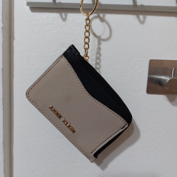 Anne Klein Thin Wallet Coin Purse Super Thin Convenient Keychain Ring - Picture 1 of 9